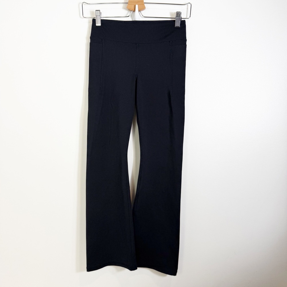 Abercrombie Kids YPB Leggings Girls 11/12 Black Flare 4-Way Stretch Athletic